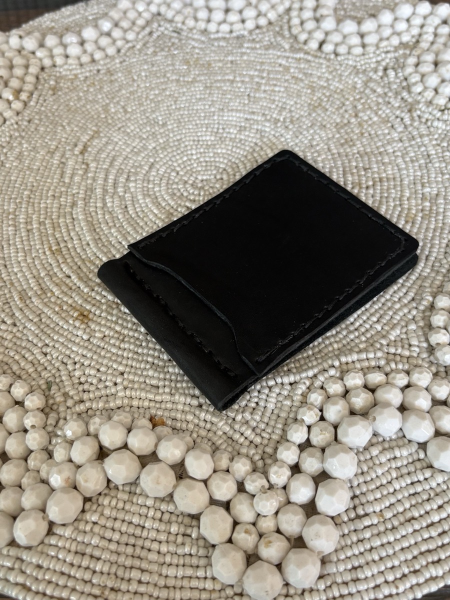 Handmade leather money clip NYC